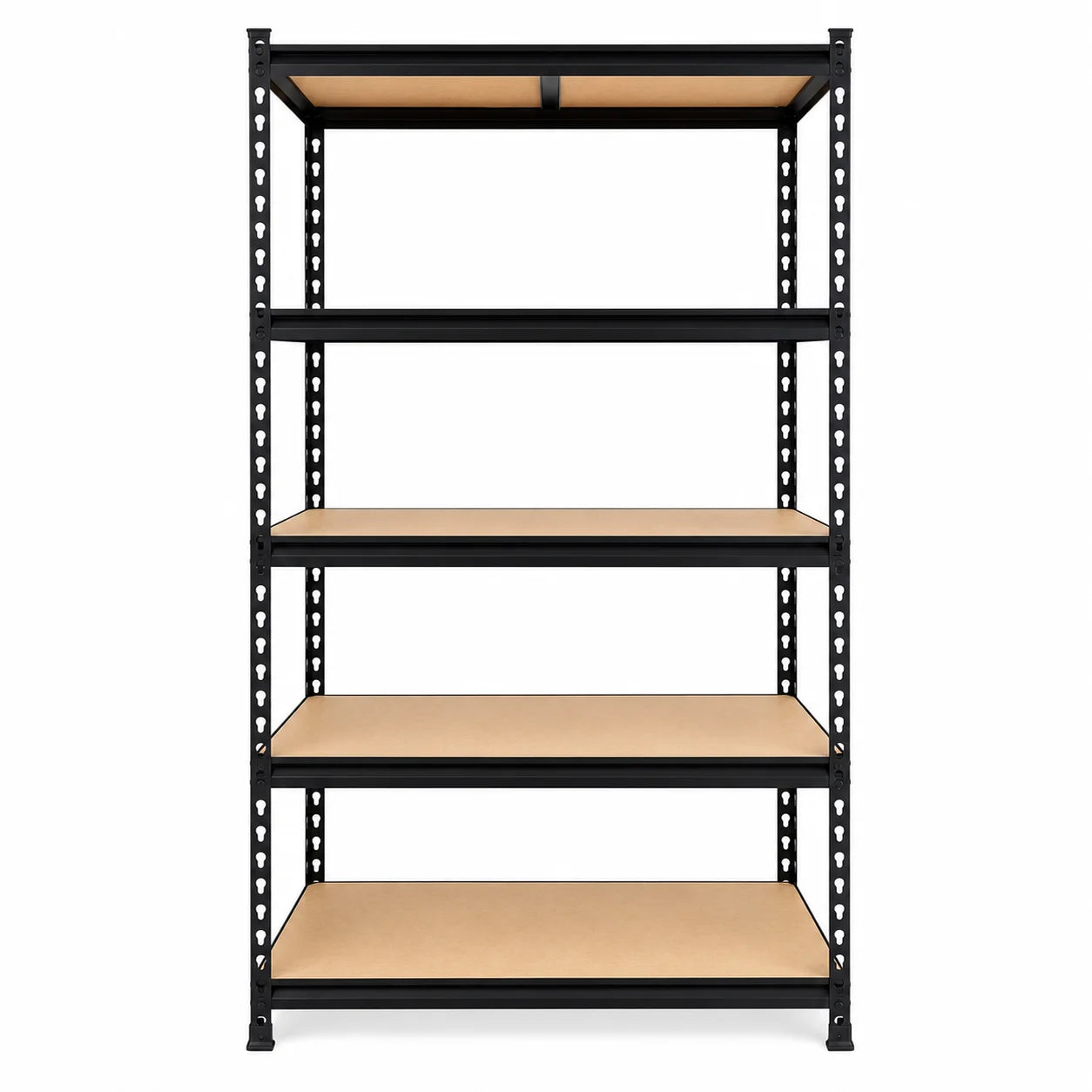 Heavy Duty 5-Tier Metal Shelving Unit with MDF Shelves, Adjustable Boltless Storage Rack Utility Organizer for Garage Basement Pantry