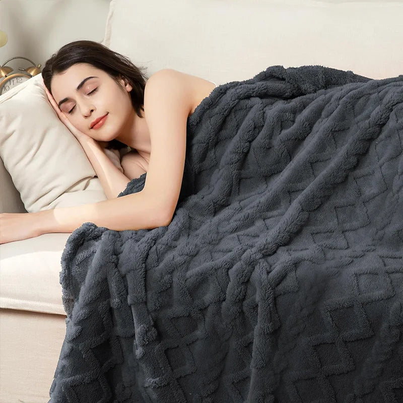 Soft Cozy Velvet Taffeta Blanket, Warm, Double-sided