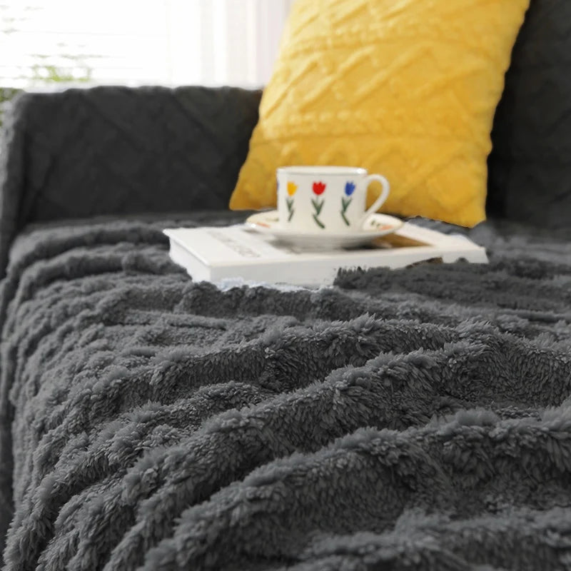 Soft Cozy Velvet Taffeta Blanket, Warm, Double-sided