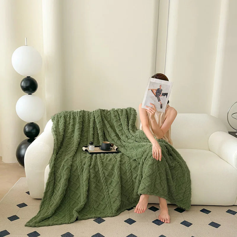Soft Cozy Velvet Taffeta Blanket, Warm, Double-sided