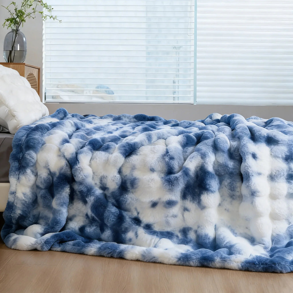 Soft Cozy Faux Fur Rabbit Blanket, Warm, Classic