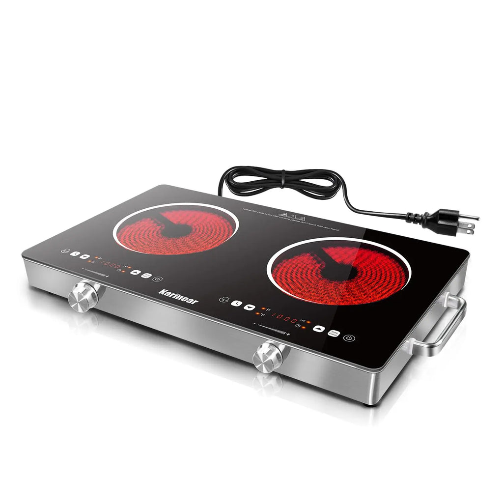 Portable Electric Cooktop, Single Burner Ceramic with Touch Control, Child Safety Lock, Timer, Residual Heat Indicator, Overheat Protection, 1800W 110V Infrared Burner | Sensor Touch Control