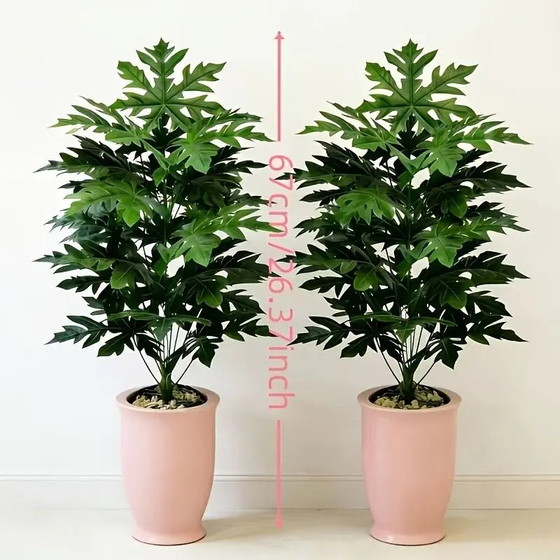 Artificial Philodendron Selloum Plant (2 Pack, 67cm)