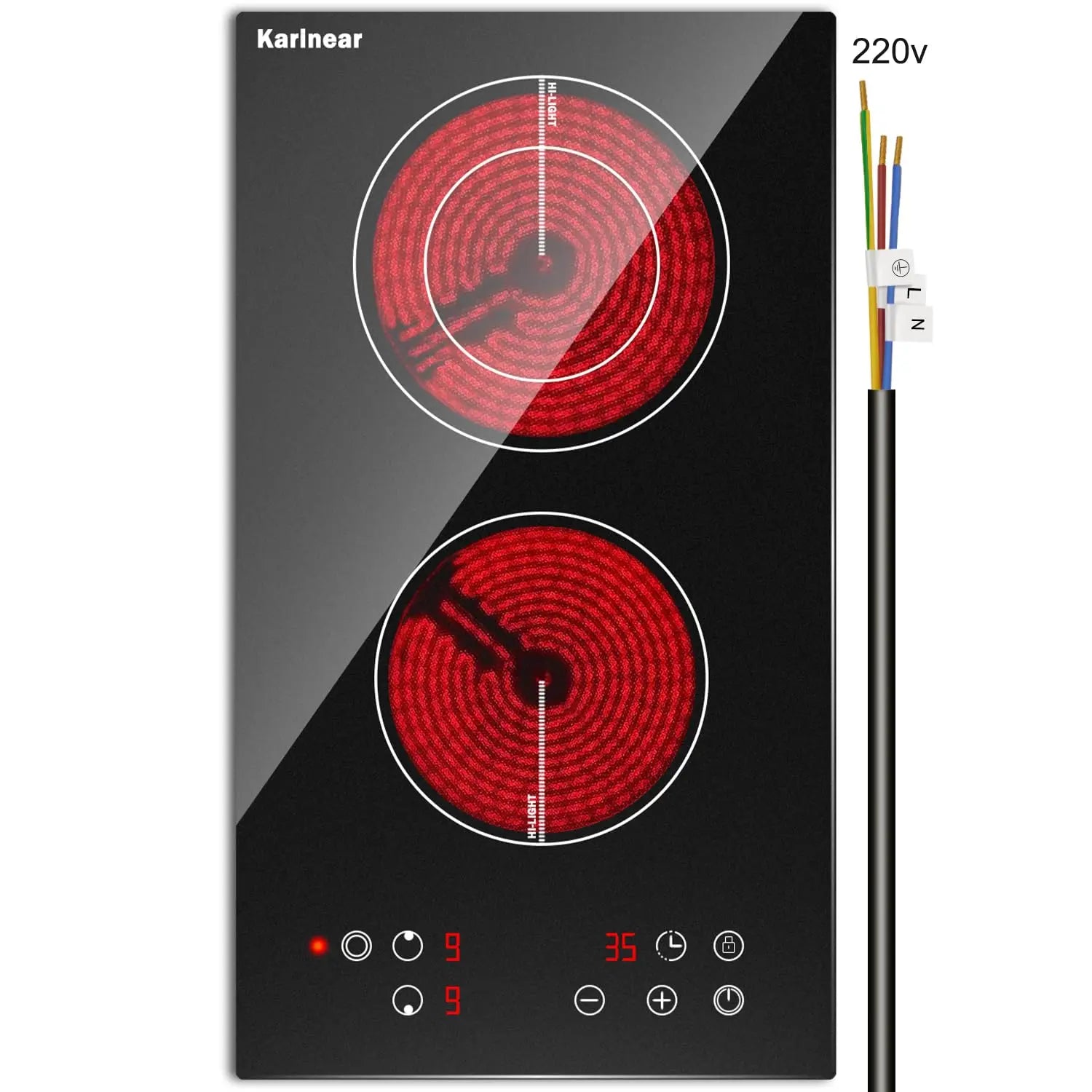 Portable Electric Cooktop, Single Burner Ceramic with Touch Control, Child Safety Lock, Timer, Residual Heat Indicator, Overheat Protection, 1800W 110V Infrared Burner | Sensor Touch Control