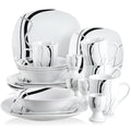 20/40 Piece Black Stripe Porcelain Dinner Kitchen Plate Combi-Set with Egg Cup/Mug/Bowl/Dessert Plate/Dinner Plate