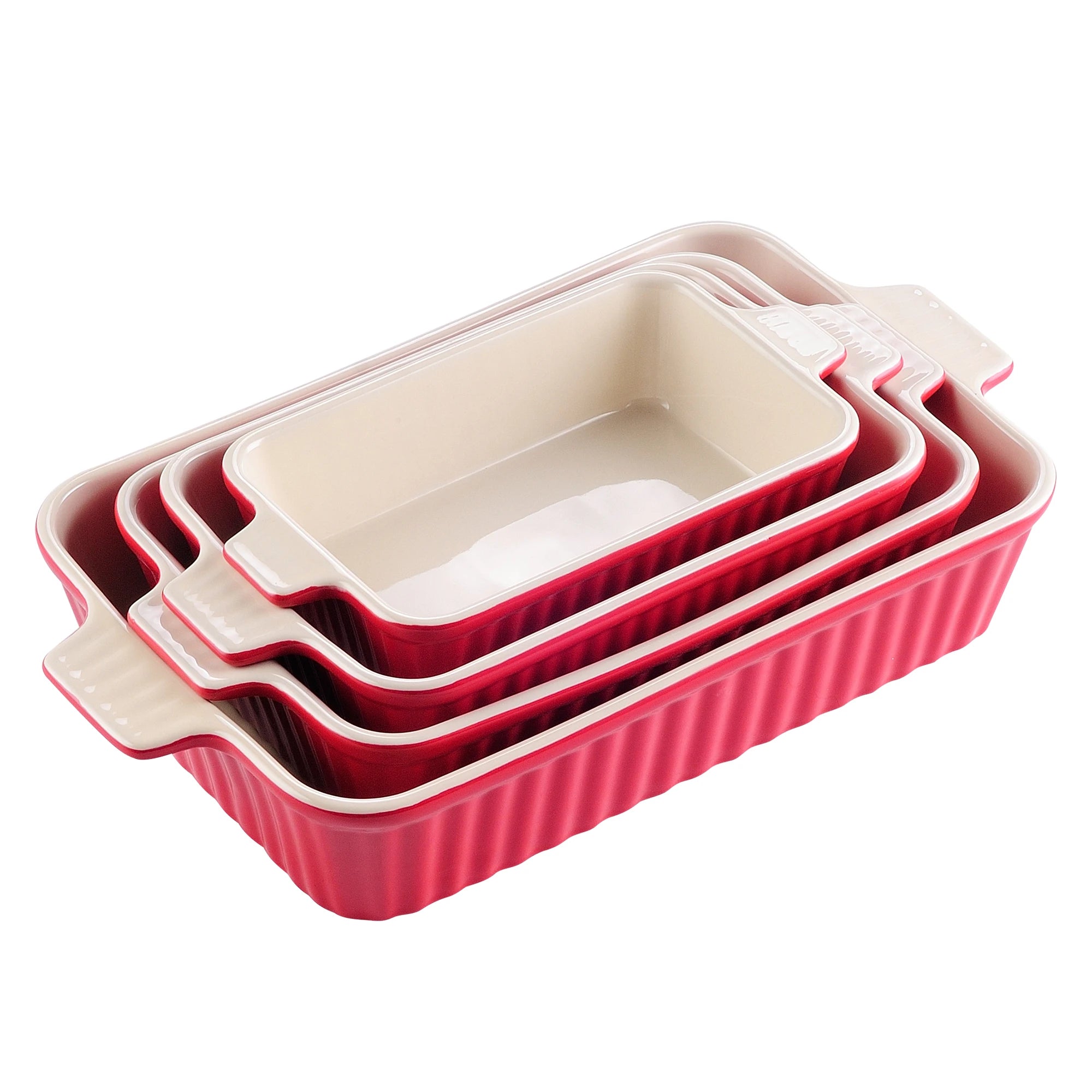 4-Piece Table Baking Dish Plate Set with Ceramic Handle Oven to Ideal for(9"/11"/12"/13.3")