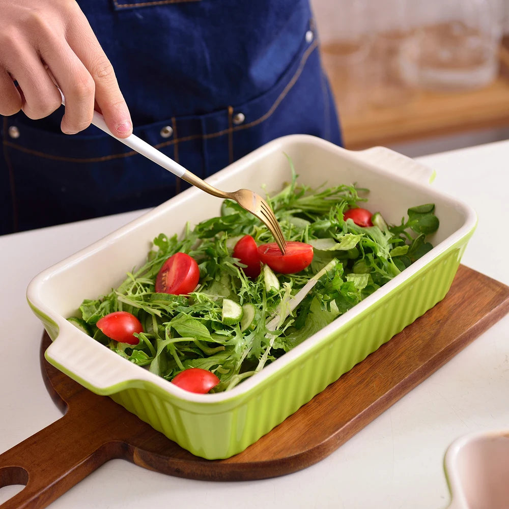 4-Piece Table Baking Dish Plate Set with Ceramic Handle Oven to Ideal for(9"/11"/12"/13.3")