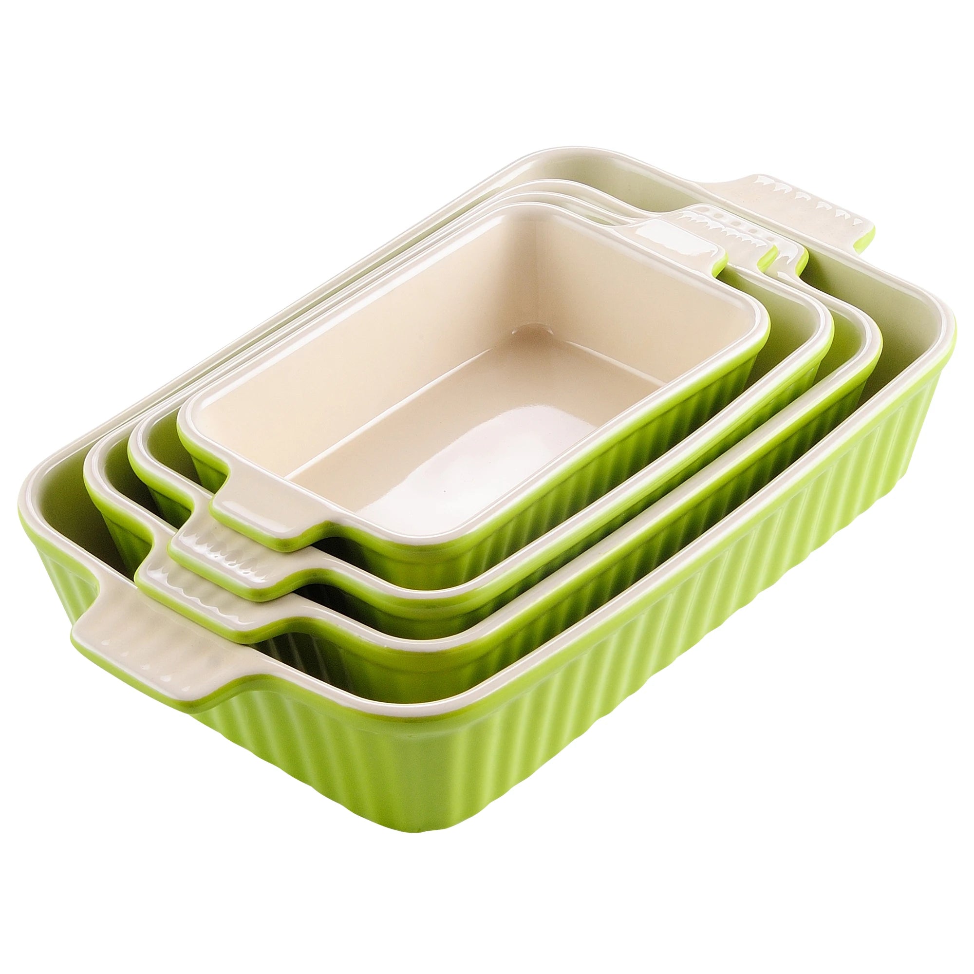 4-Piece Table Baking Dish Plate Set with Ceramic Handle Oven to Ideal for(9"/11"/12"/13.3")