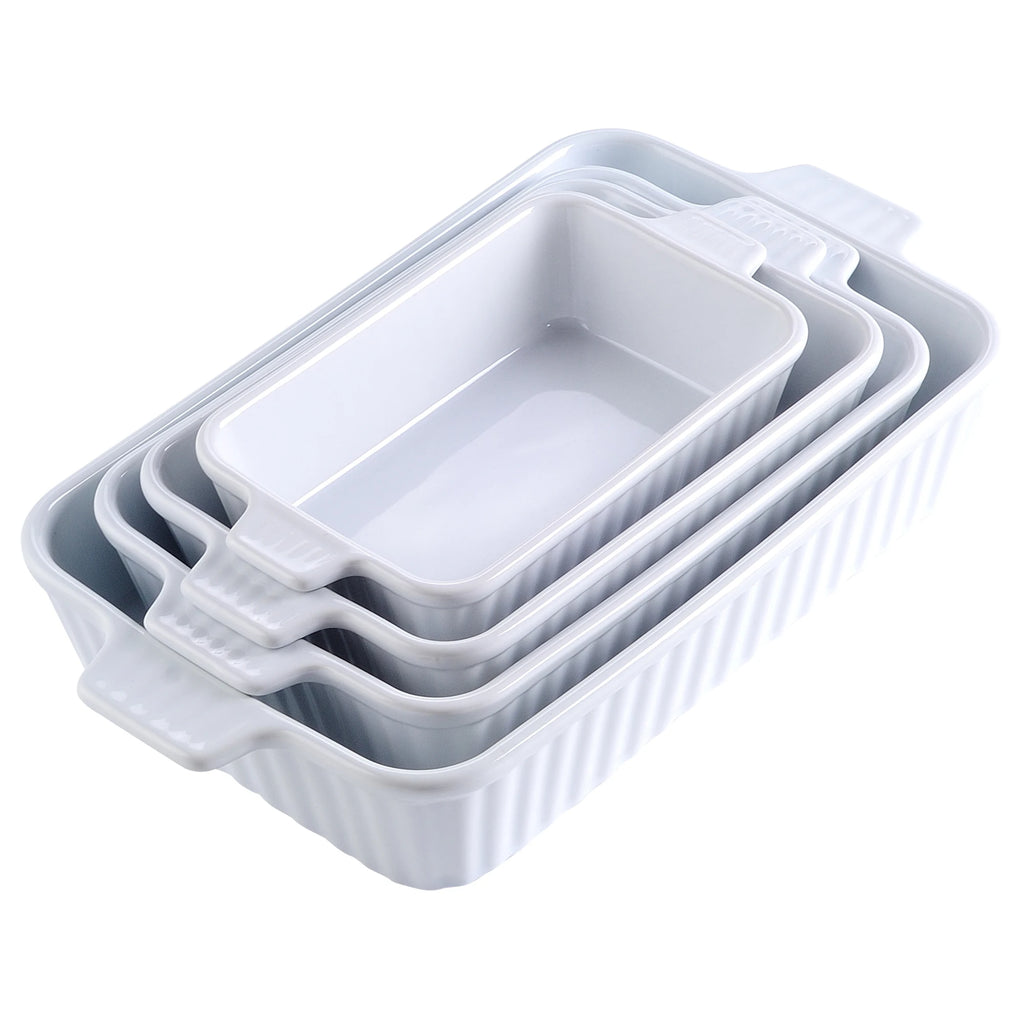 4-Piece Table Baking Dish Plate Set with Ceramic Handle Oven to Ideal for(9"/11"/12"/13.3")