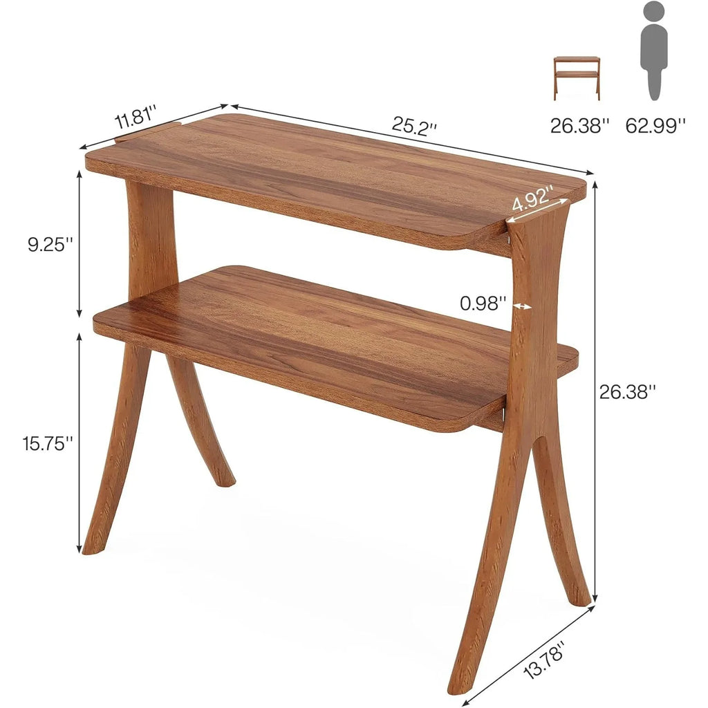 2 tier Solid Wood Farmhouse Table