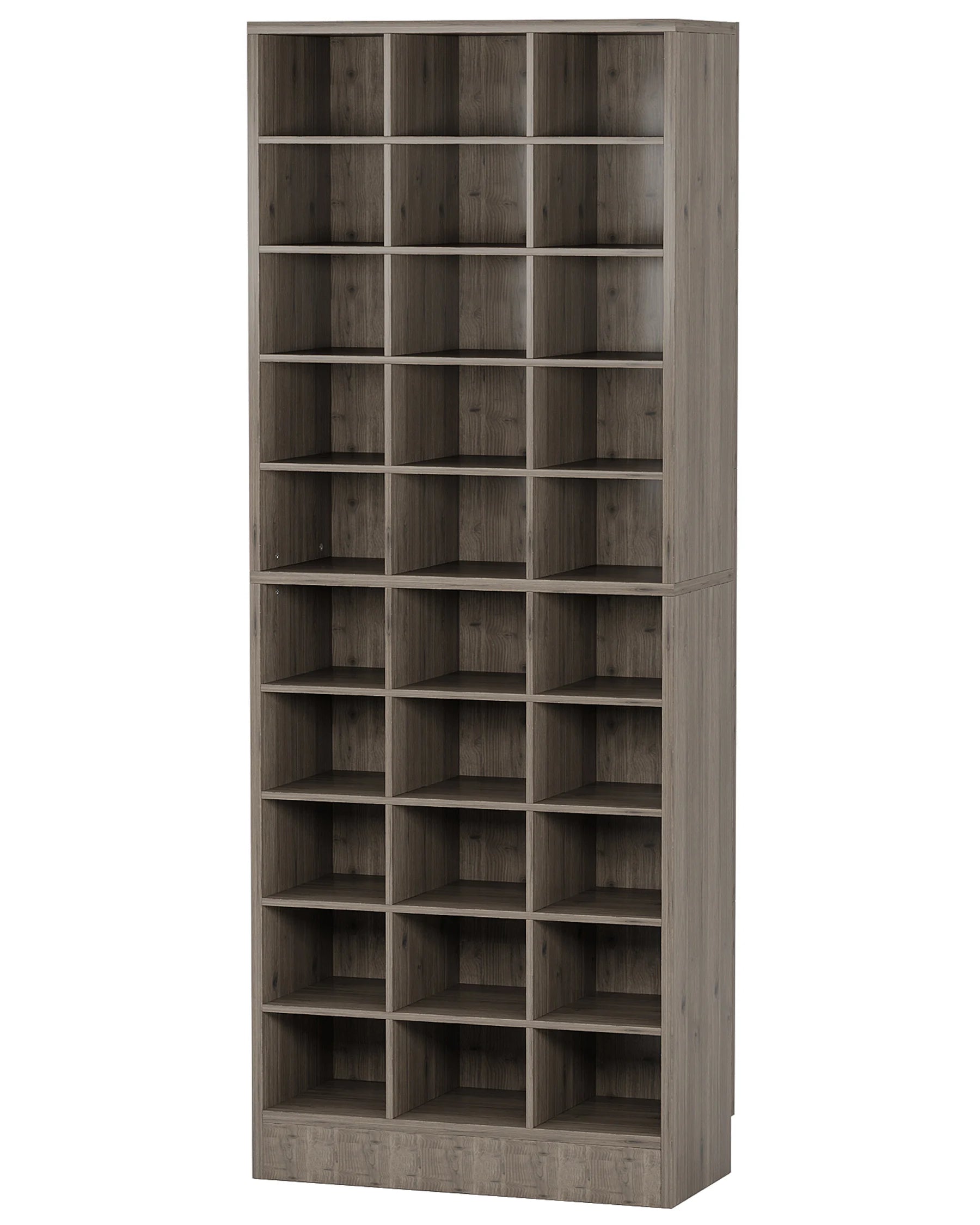 Wooden Shoe Cabinet 8-Tier Display Shelf Rack Stand White Wood Cube Shelf