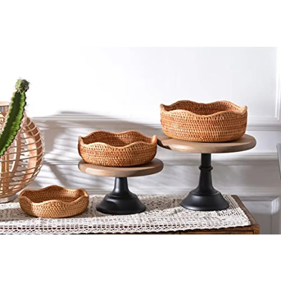 Natural Rattan Woven Stackable Baskets for Storage