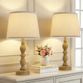 Table Lamps Set of 2, 20.5" Rustic Farmhouse  with Linen Shade