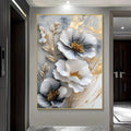 1 modern luxury floral canvas mural, framed 3D