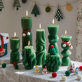 7-Pack Pillar Candles - Soy Wax Handmade Ribbed Candles