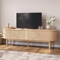 70" luted TV Stand or TVs up to 80 Inch, Century ern Entertainment Center with Storage Cabinet and Sliding Doors
