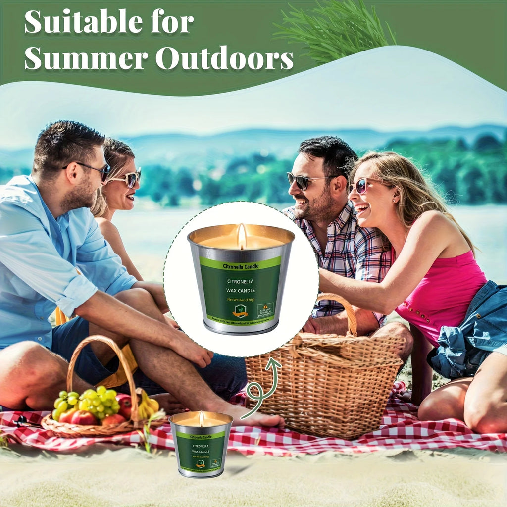 4pcs Citronella Candles Outdoor, 6oz 128 Hours Burning
