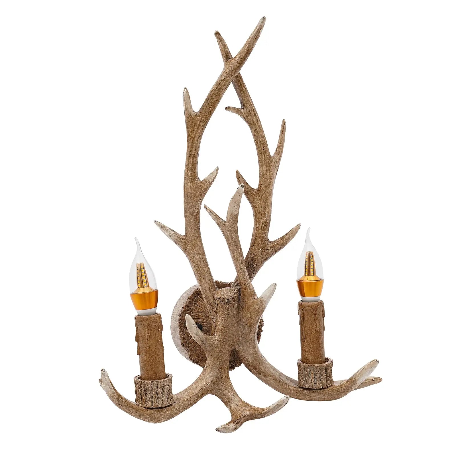LED Wall Light with Decorative Deer Design, Resin and Iron Build, Soft Warm Glow