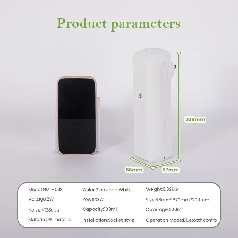Socket Model Home Fragrance Perfume Aroma Diffuser 300m³ Bluetooth APP 100ML Essential Oil Capacity