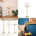 Gold Floor 5 Arm Tall Candelabra T Metal Taper