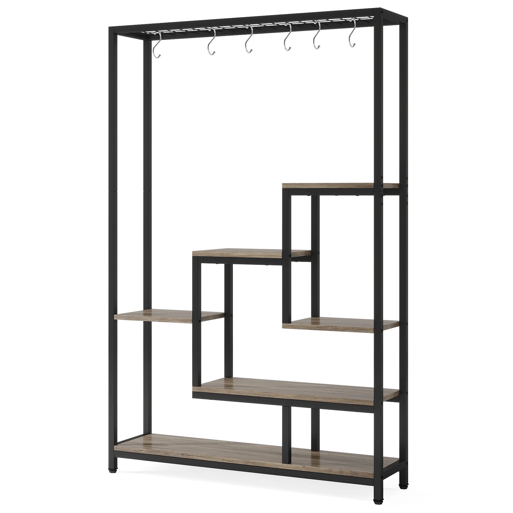 Tribesigns 5 Tiers Tall Indoor Metal Plant Stand 70.9 inches 10 PC S Hanging Hooks for Garden
