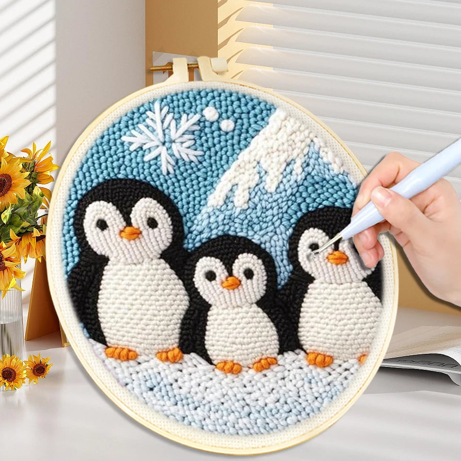 Punch Needle Embroidery Starter Kits For Beginner  Cute Animals