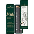 5 Piece Quality Water-Soluble Graphite Aquarelle Pencils in a Tin, Including HB, 2B, 4B, 6B and 8B, Grey