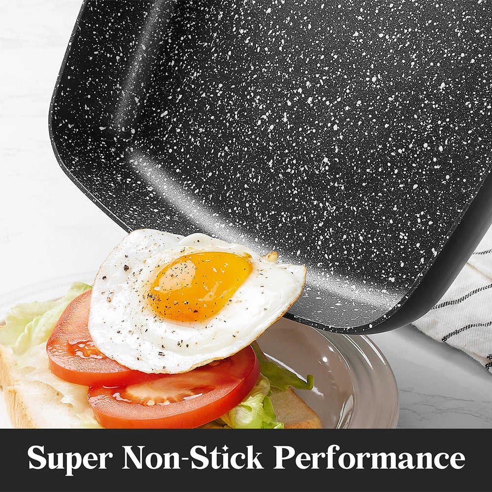 KOCH SYSTEME CS 10 Inch Nonstick Grill Pan and Lid for Stove Tops,  Bakelite Handle