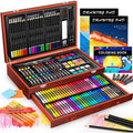 153-Pack Deluxe Art Set in Wooden Case, Drawing Painting  2 A4 Sketch Pads, Coloring Book