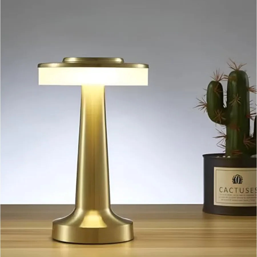 Modern Portable Table Lamp, Rechargeable Battery, Up to 12 Hours Long Usage, 3 Color Mode, Dimmable