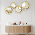4 Pcs Decorative Wall Mirror Round Modern Circle Mounted Mirror Metal Wall Art Decor