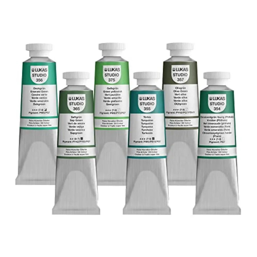 Studio Artist Oil Color Paints - High-pigment oil paint made with natural binder for artist [Greens - 37