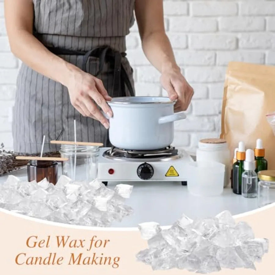 6 lb Clear Jelly Wax for Candle Making, Smooth Pour & Long Lasting Burning
