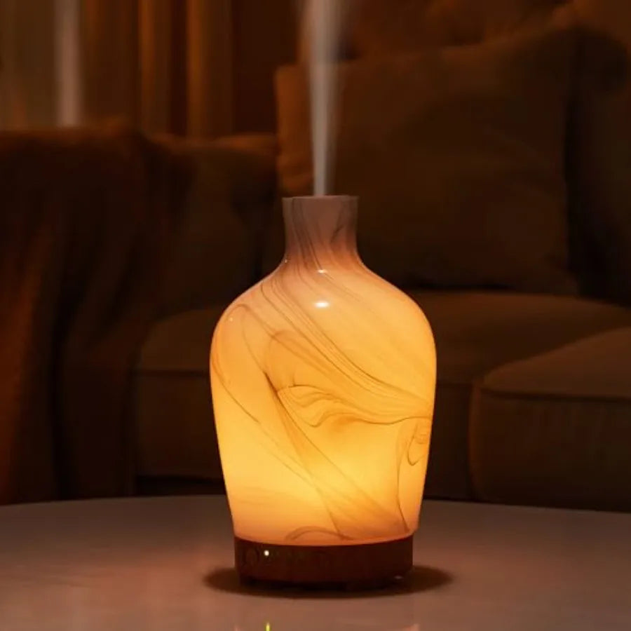Hand Blown Essential Oil Diffuser Ultrasonic Cool Mist Scent , Whisper Quiet