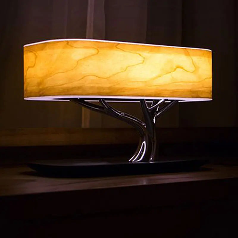 Wireless charging speaker, ambient light, adjustable brightness, touch control lamp for bedroom