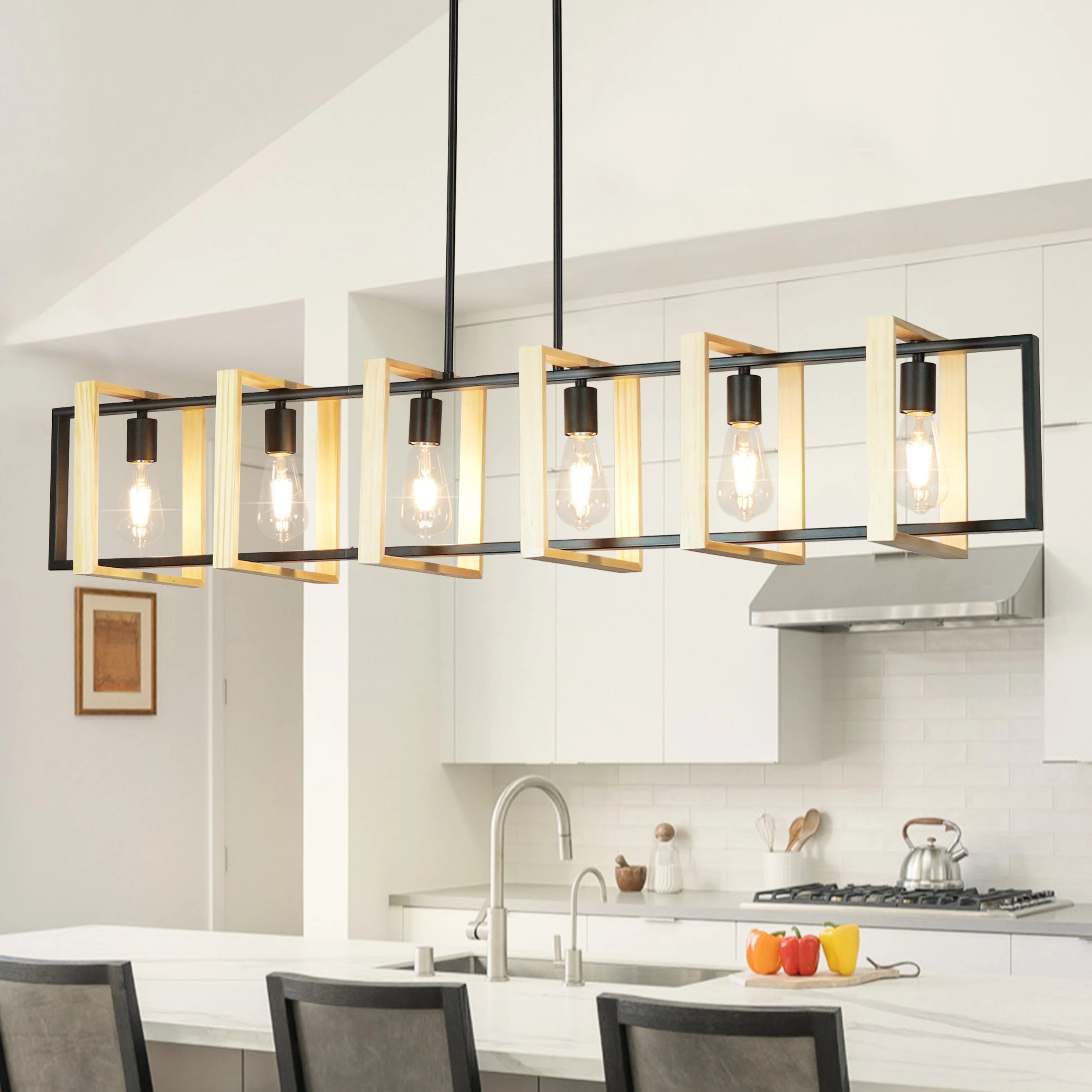Modern Farmhouse Kitchen Island Dimmable Lighting Island Lights