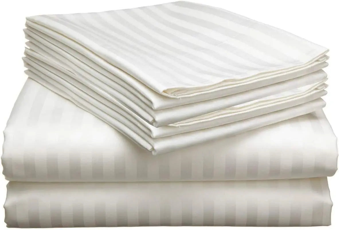 King Sheet Set 6 Piece, 100% Egyptian Cotton, 18 Inch Deep Pocket Fitted Sheet, Soft & Breathable Bedding with 4 Pillowcases