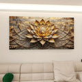 Modern abstract black gold floral canvas art, 1.5 inches thick pine solid wood