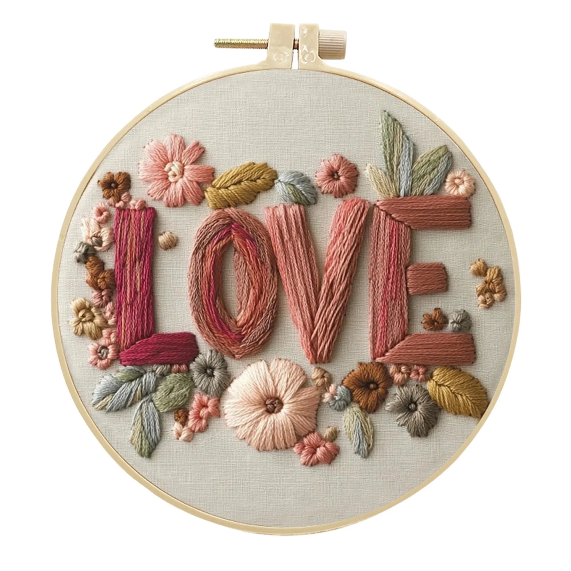 Cross Stitch Kit with Heart Patterns and Embroidery Hoop ALL Levels