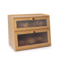 Bamboo Bread Box 2 Tiered Large Capacity