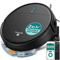 Automatic Robot Vacuum Cleaner and Mop Combo for pet hair and all floor types, black ABS plastic, app control with 3 cleaning modes