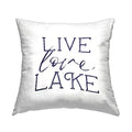 Live Love Lake Rustic Throw Pillow 18 x 18 Off- White