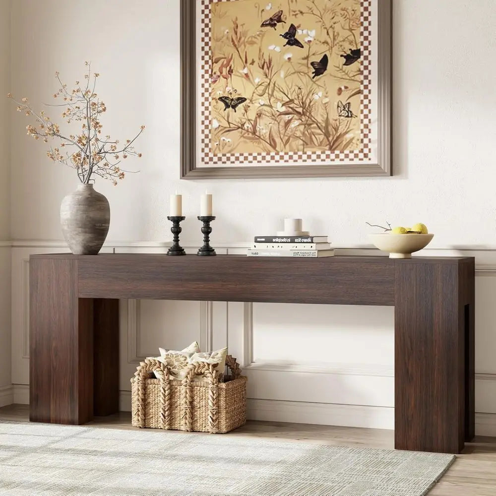 Extra Long 79" Wood FARMHOUSE Table for Entryway Living Room, Kitchen