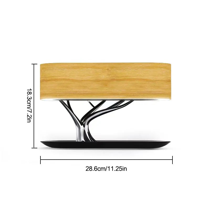 Wireless charging speaker, ambient light, adjustable brightness, touch control lamp for bedroom