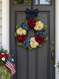 Patriotic Hydrangea Flower Wreath Artificial Flower Arch Wreath