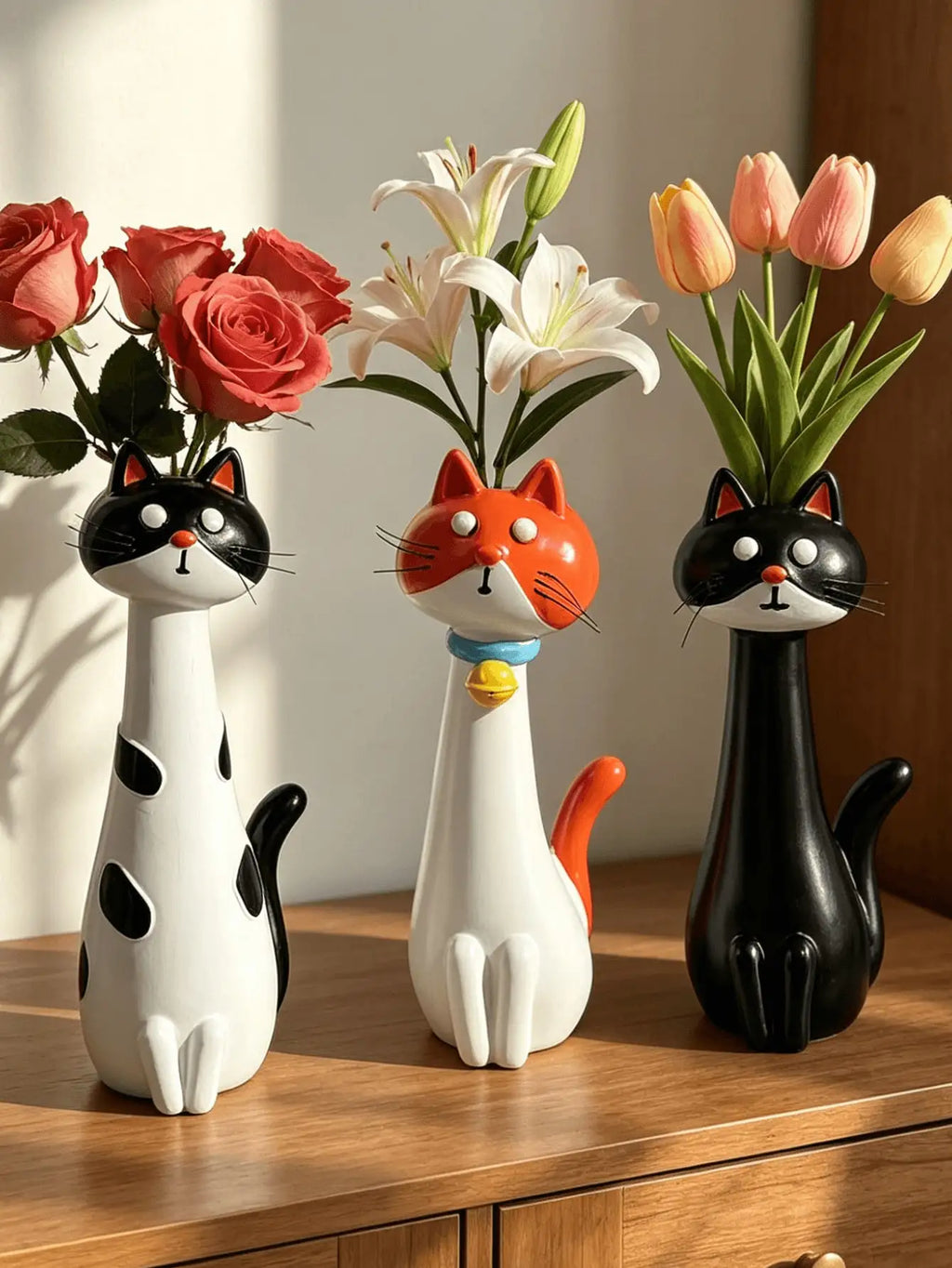 Cartoon Cat Shaped Resin Vase