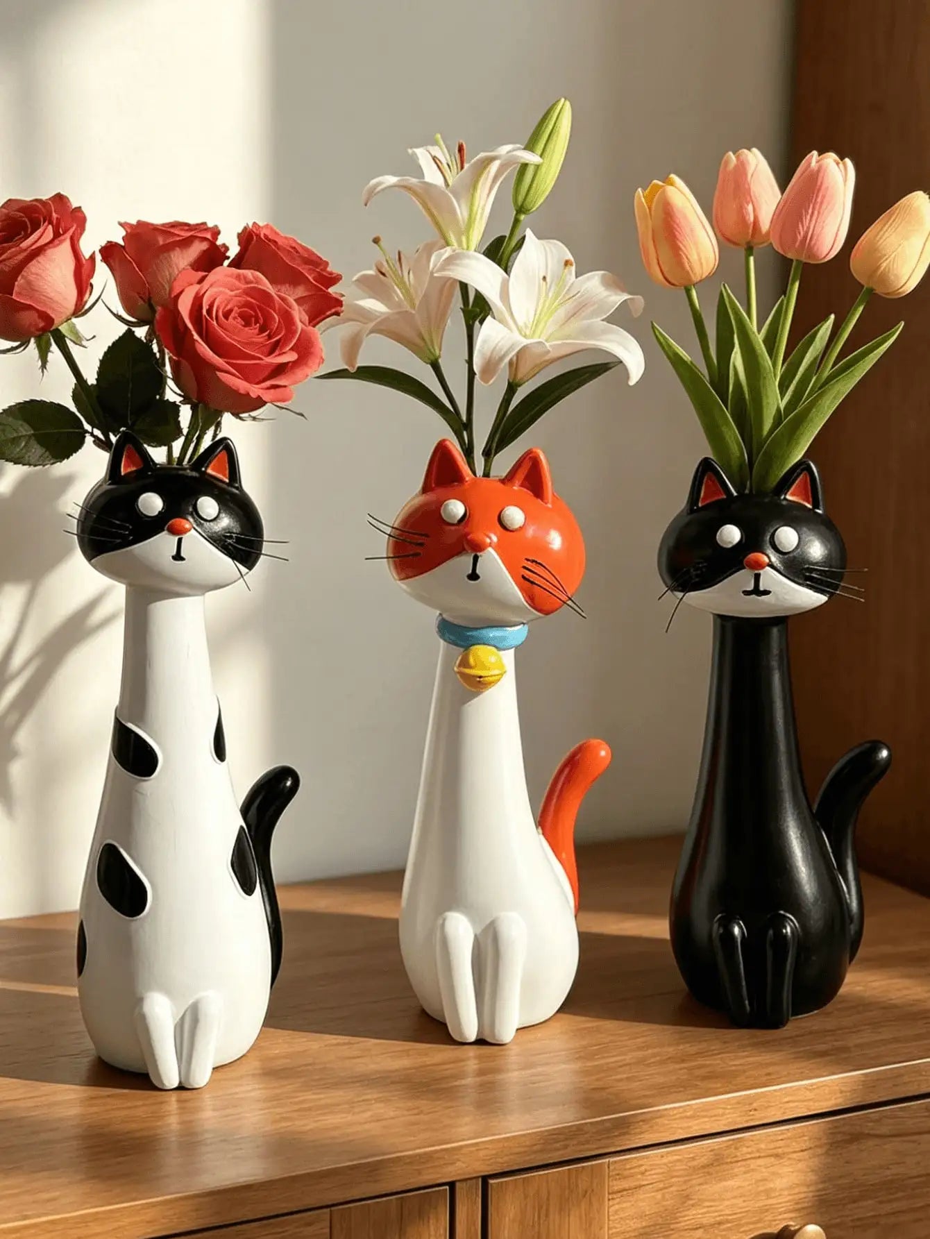 Cartoon Cat Shaped Resin Vase