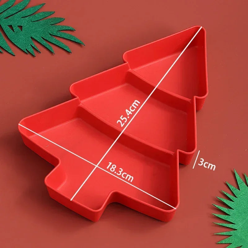 5PCS Christmas Tree Serving Tray Plastic
