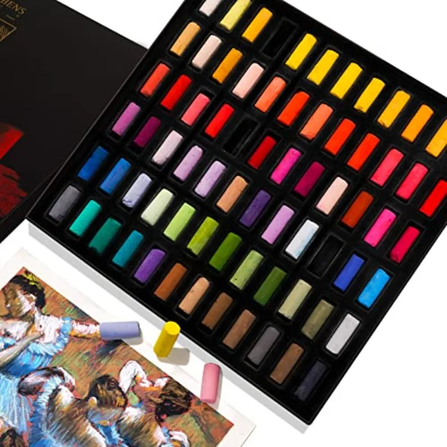 Professional Soft Pastels, Handmade 72 Vibrant Colors Smooth and High Adhesion for Painting, Drawing, Blending