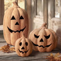 7.5"H Handmade Terracotta Pumpkin Jack O' Lantern Outdoor Indoor